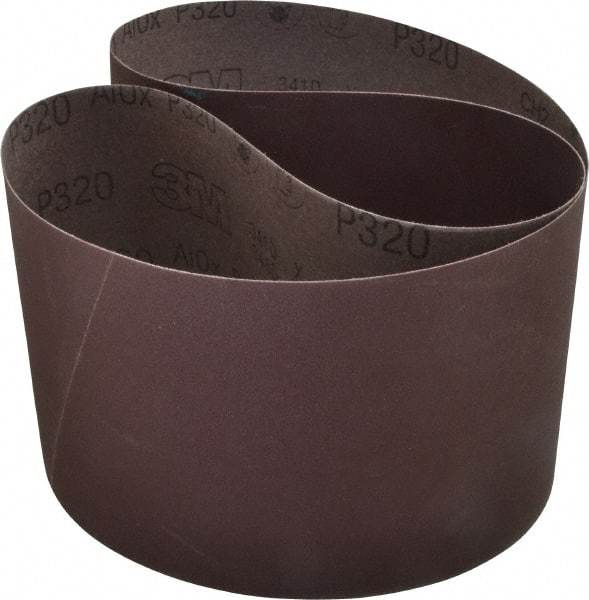 3M - 6" Wide x 48" OAL, 320 Grit, Aluminum Oxide Abrasive Belt - Aluminum Oxide, Extra Fine, Coated, X Weighted Cloth Backing, Series 341D - Eagle Tool & Supply