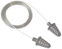 3M - Disposable, Corded, 32 dB Earplugs - Gray, 120 Pairs - Eagle Tool & Supply