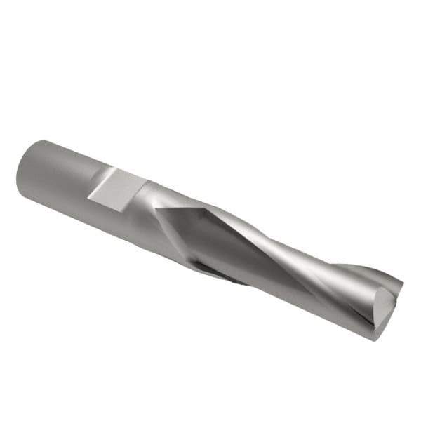 Interstate - 11/16", 1-5/16" LOC, 5/8" Shank Diam, 3-7/16" OAL, 2 Flute, Cobalt Square End Mill - Single End, Uncoated, Spiral Flute, Centercutting, Right Hand Cut, Right Hand Flute - Eagle Tool & Supply