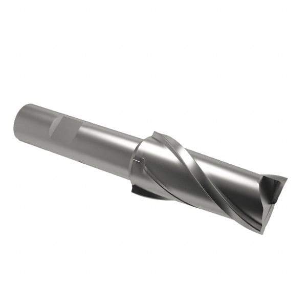 Interstate - 7/8", 1-1/2" LOC, 1/2" Shank Diam, 3-1/2" OAL, 2 Flute, Cobalt Square End Mill - Single End, Uncoated, Spiral Flute, Centercutting, Right Hand Cut, Right Hand Flute - Eagle Tool & Supply