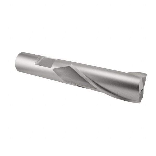 Interstate - 1", 1-1/2" LOC, 3/4" Shank Diam, 3-3/4" OAL, 2 Flute, Cobalt Square End Mill - Single End, Uncoated, Spiral Flute, Centercutting, Right Hand Cut, Right Hand Flute - Eagle Tool & Supply
