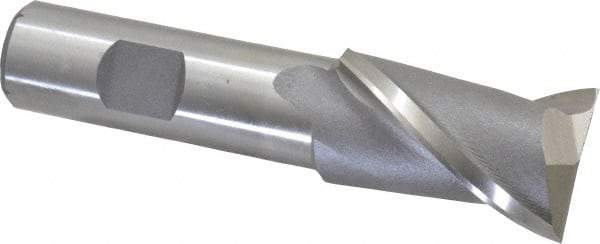 Interstate - 1-1/16", 1-5/8" LOC, 3/4" Shank Diam, 3-7/8" OAL, 2 Flute, Cobalt Square End Mill - Single End, Uncoated, Spiral Flute, Centercutting, Right Hand Cut, Right Hand Flute - Eagle Tool & Supply