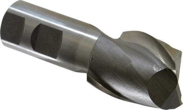 Interstate - 1-3/8", 1-5/8" LOC, 1" Shank Diam, 3-7/8" OAL, 2 Flute, Cobalt Square End Mill - Single End, Uncoated, Spiral Flute, Centercutting, Right Hand Cut, Right Hand Flute - Eagle Tool & Supply