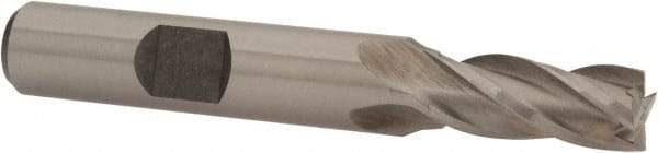 Interstate - 5/16", 3/4" LOC, 3/8" Shank Diam, 2-1/2" OAL, 4 Flute, Cobalt Square End Mill - Single End, Uncoated, Spiral Flute, 30° Helix, Centercutting, Right Hand Cut, Right Hand Flute - Eagle Tool & Supply