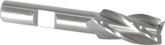 Interstate - 1/2", 1" LOC, 3/8" Shank Diam, 2-11/16" OAL, 4 Flute, Cobalt Square End Mill - Single End, Uncoated, Spiral Flute, 30° Helix, Centercutting, Right Hand Cut, Right Hand Flute - Eagle Tool & Supply