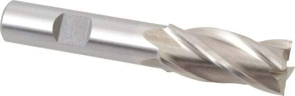 Interstate - 5/8", 1-3/8" LOC, 1/2" Shank Diam, 3-3/8" OAL, 4 Flute, Cobalt Square End Mill - Single End, Uncoated, Spiral Flute, 30° Helix, Centercutting, Right Hand Cut, Right Hand Flute - Eagle Tool & Supply