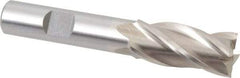 Interstate - 5/8", 1-3/8" LOC, 1/2" Shank Diam, 3-3/8" OAL, 4 Flute, Cobalt Square End Mill - Single End, Uncoated, Spiral Flute, 30° Helix, Centercutting, Right Hand Cut, Right Hand Flute - Eagle Tool & Supply