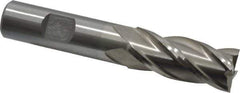 Interstate - 11/16", 1-5/8" LOC, 5/8" Shank Diam, 3-3/4" OAL, 4 Flute, Cobalt Square End Mill - Single End, Uncoated, Spiral Flute, 30° Helix, Centercutting, Right Hand Cut, Right Hand Flute - Eagle Tool & Supply