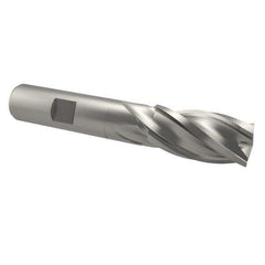 Interstate - 13/16", 1-7/8" LOC, 3/4" Shank Diam, 4-1/8" OAL, 4 Flute, Cobalt Square End Mill - Single End, Uncoated, Spiral Flute, 30° Helix, Centercutting, Right Hand Cut, Right Hand Flute - Eagle Tool & Supply