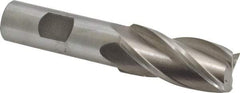 Interstate - 7/8", 1-7/8" LOC, 3/4" Shank Diam, 4-1/8" OAL, 4 Flute, Cobalt Square End Mill - Single End, Uncoated, Spiral Flute, 30° Helix, Centercutting, Right Hand Cut, Right Hand Flute - Eagle Tool & Supply