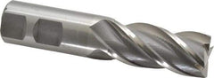 Interstate - 7/8", 1-7/8" LOC, 7/8" Shank Diam, 4-1/8" OAL, 4 Flute, Cobalt Square End Mill - Single End, Uncoated, Spiral Flute, 30° Helix, Centercutting, Right Hand Cut, Right Hand Flute - Eagle Tool & Supply