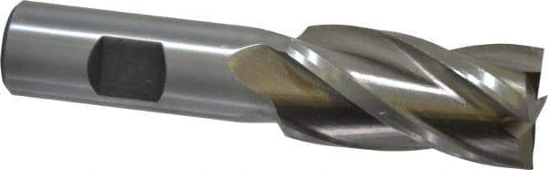 Interstate - 15/16", 1-7/8" LOC, 3/4" Shank Diam, 4-1/8" OAL, 4 Flute, Cobalt Square End Mill - Single End, Uncoated, Spiral Flute, 30° Helix, Centercutting, Right Hand Cut, Right Hand Flute - Eagle Tool & Supply
