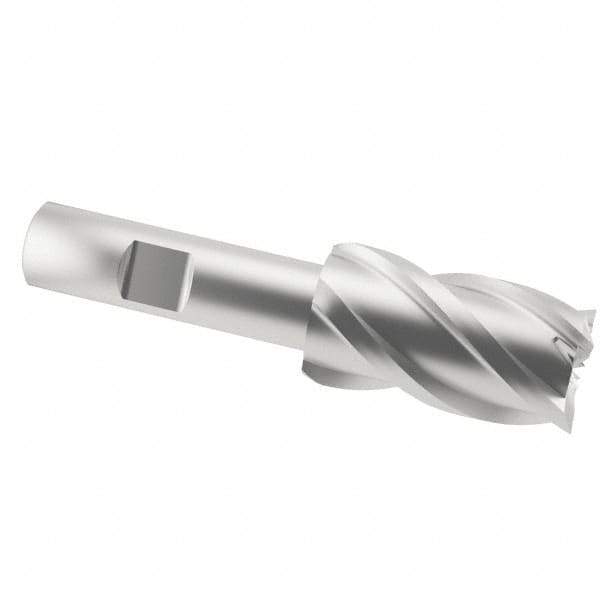 Interstate - 1", 1-7/8" LOC, 5/8" Shank Diam, 4" OAL, 4 Flute, Cobalt Square End Mill - Single End, Uncoated, Spiral Flute, 30° Helix, Centercutting, Right Hand Cut, Right Hand Flute - Eagle Tool & Supply