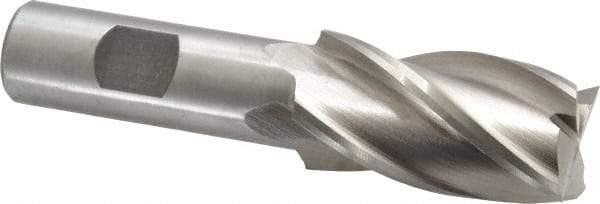 Interstate - 1", 1-7/8" LOC, 3/4" Shank Diam, 4-1/8" OAL, 4 Flute, Cobalt Square End Mill - Single End, Uncoated, Spiral Flute, 30° Helix, Centercutting, Right Hand Cut, Right Hand Flute - Eagle Tool & Supply