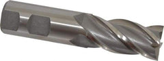 Interstate - 1", 2" LOC, 1" Shank Diam, 4-1/2" OAL, 4 Flute, Cobalt Square End Mill - Single End, Uncoated, Spiral Flute, 30° Helix, Centercutting, Right Hand Cut, Right Hand Flute - Eagle Tool & Supply