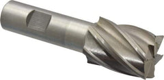 Interstate - 1-1/8", 1-1/2" LOC, 3/4" Shank Diam, 3-7/8" OAL, 6 Flute, Cobalt Square End Mill - Single End, Uncoated, Spiral Flute, 30° Helix, Centercutting, Right Hand Cut, Right Hand Flute - Eagle Tool & Supply