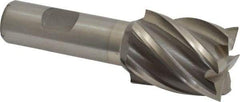 Interstate - 1-1/4", 1-1/2" LOC, 3/4" Shank Diam, 3-7/8" OAL, 6 Flute, Cobalt Square End Mill - Single End, Uncoated, Spiral Flute, 30° Helix, Centercutting, Right Hand Cut, Right Hand Flute - Eagle Tool & Supply