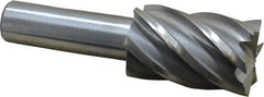 Interstate - 1-5/16", 2" LOC, 3/4" Shank Diam, 4-3/8" OAL, 6 Flute, Cobalt Square End Mill - Single End, Uncoated, Spiral Flute, 30° Helix, Centercutting, Right Hand Cut, Right Hand Flute - Eagle Tool & Supply
