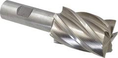 Interstate - 1-3/8", 2" LOC, 3/4" Shank Diam, 4-3/8" OAL, 6 Flute, Cobalt Square End Mill - Single End, Uncoated, Spiral Flute, 30° Helix, Centercutting, Right Hand Cut, Right Hand Flute - Eagle Tool & Supply