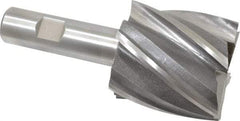 Interstate - 2", 2" LOC, 3/4" Shank Diam, 4-1/2" OAL, 6 Flute, Cobalt Square End Mill - Single End, Uncoated, Spiral Flute, 30° Helix, Centercutting, Right Hand Cut, Right Hand Flute - Eagle Tool & Supply