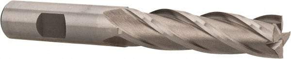 Interstate - 5/8", 2-1/2" LOC, 5/8" Shank Diam, 4-5/8" OAL, 4 Flute, Cobalt Square End Mill - Single End, Uncoated, Spiral Flute, 30° Helix, Centercutting, Right Hand Cut, Right Hand Flute - Eagle Tool & Supply