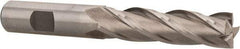 Interstate - 5/8", 2-1/2" LOC, 5/8" Shank Diam, 4-5/8" OAL, 4 Flute, Cobalt Square End Mill - Single End, Uncoated, Spiral Flute, 30° Helix, Centercutting, Right Hand Cut, Right Hand Flute - Eagle Tool & Supply
