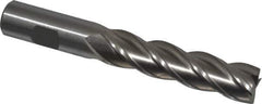 Interstate - 3/4", 3" LOC, 3/4" Shank Diam, 5-1/4" OAL, 4 Flute, Cobalt Square End Mill - Single End, Uncoated, Spiral Flute, 30° Helix, Centercutting, Right Hand Cut, Right Hand Flute - Eagle Tool & Supply