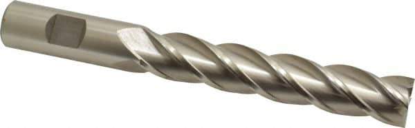 Interstate - 3/4", 4" LOC, 3/4" Shank Diam, 6-1/4" OAL, 4 Flute, Cobalt Square End Mill - Single End, Uncoated, Spiral Flute, 30° Helix, Centercutting, Right Hand Cut, Right Hand Flute - Eagle Tool & Supply