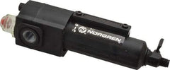 Norgren - 1/4" NPT, 250 Max psi Compact Micro Fog Lubricator - Metal w/Sight Glass Bowl with Sight Glass, Zinc Body, 36 CFM, 175°F Max Temp, 1.98" Wide x 7.46" High - Eagle Tool & Supply
