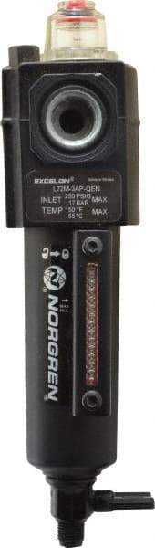 Norgren - 3/8" NPT, 250 Max psi Compact Micro Fog Lubricator - Metal Bowl with Sight Glass, Zinc Body, 36 CFM, 175°F Max Temp, 1.98" Wide x 7.46" High - Eagle Tool & Supply