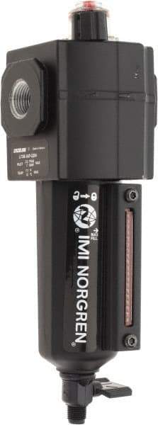 Norgren - 3/8" NPT, 250 Max psi Intermediate Micro Fog Lubricator - Metal Bowl with Sight Glass, Aluminum Body, 138 CFM, 175°F Max Temp, 2.68" Wide x 8.02" High - Eagle Tool & Supply