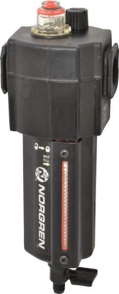 Norgren - 1/2" NPT, 250 Max psi Standard Micro Fog Lubricator - Metal Bowl with Sight Glass, Aluminum Body, 138 CFM, 175°F Max Temp, 3.15" Wide x 9.07" High - Eagle Tool & Supply