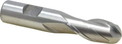 Interstate - 3/4" Diam, 1-5/8" LOC, 2 Flute Cobalt Ball End Mill - Uncoated, Single End, 3-7/8" OAL, 3/4" Shank Diam, Spiral Flute - Eagle Tool & Supply