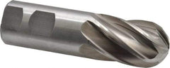 Interstate - 1-1/4" Diam, 2" LOC, 6 Flute Cobalt Ball End Mill - Uncoated, Single End, 4-1/2" OAL, 1-1/4" Shank Diam, Spiral Flute - Eagle Tool & Supply