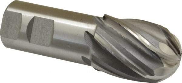 Interstate - 1-1/2" Diam, 2" LOC, 6 Flute Cobalt Ball End Mill - Uncoated, Single End, 4-1/2" OAL, 1-1/4" Shank Diam, Spiral Flute - Eagle Tool & Supply