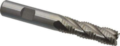 Interstate - 1/2" Diam, Coarse Pitch, 1-5/8" LOC, 4 Flute Cobalt Roughing Square End Mill - Uncoated, 3-5/8" OAL, 1/2" Shank Diam, Single End - Eagle Tool & Supply