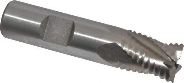 Interstate - 5/8" Diam, Coarse Pitch, 3/4" LOC, 4 Flute Cobalt Roughing Square End Mill - Uncoated, 2-7/8" OAL, 5/8" Shank Diam, Single End - Eagle Tool & Supply