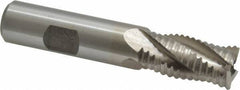 Interstate - 5/8" Diam, Coarse Pitch, 1-1/4" LOC, 4 Flute Cobalt Roughing Square End Mill - Uncoated, 3-3/8" OAL, 5/8" Shank Diam, Single End - Eagle Tool & Supply