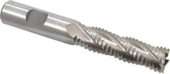 Interstate - 5/8" Diam, Coarse Pitch, 2-1/8" LOC, 4 Flute Cobalt Roughing Square End Mill - Uncoated, 4-1/4" OAL, 5/8" Shank Diam, Single End - Eagle Tool & Supply