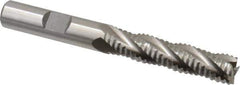 Interstate - 3/8" Diam, Coarse Pitch, 1-5/8" LOC, 4 Flute Cobalt Roughing Square End Mill - Uncoated, 3-3/16" OAL, 3/8" Shank Diam, Single End - Eagle Tool & Supply