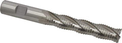 Interstate - 5/8" Diam, Coarse Pitch, 3-1/8" LOC, 4 Flute Cobalt Roughing Square End Mill - Uncoated, 5-1/4" OAL, 5/8" Shank Diam, Single End - Eagle Tool & Supply