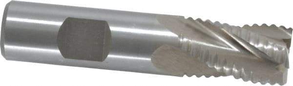 Interstate - 3/4" Diam, Coarse Pitch, 1-1/4" LOC, 4 Flute Cobalt Roughing Square End Mill - Uncoated, 3-1/2" OAL, 3/4" Shank Diam, Single End - Eagle Tool & Supply