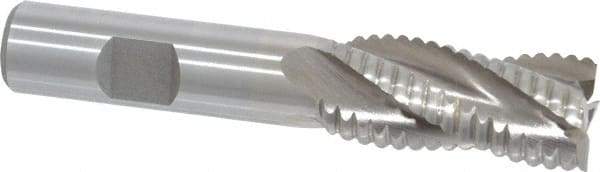 Interstate - 3/4" Diam, Coarse Pitch, 1-5/8" LOC, 4 Flute Cobalt Roughing Square End Mill - Uncoated, 3-7/8" OAL, 5/8" Shank Diam, Single End - Eagle Tool & Supply