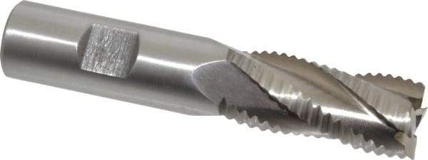 Interstate - 3/4" Diam, Coarse Pitch, 1-5/8" LOC, 4 Flute Cobalt Roughing Square End Mill - Uncoated, 3-7/8" OAL, 3/4" Shank Diam, Single End - Eagle Tool & Supply