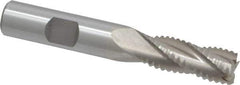 Interstate - 15/32" Diam, Coarse Pitch, 1-1/4" LOC, 4 Flute Cobalt Roughing Square End Mill - Uncoated, 3-1/4" OAL, 1/2" Shank Diam, Single End - Eagle Tool & Supply