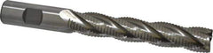 Interstate - 3/4" Diam, Coarse Pitch, 4-1/8" LOC, 4 Flute Cobalt Roughing Square End Mill - Uncoated, 6-3/8" OAL, 3/4" Shank Diam, Single End - Eagle Tool & Supply