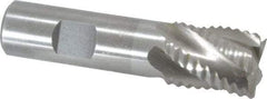 Interstate - 7/8" Diam, Coarse Pitch, 1-1/8" LOC, 5 Flute Cobalt Roughing Square End Mill - Uncoated, 3-3/8" OAL, 3/4" Shank Diam, Single End - Eagle Tool & Supply