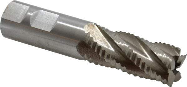 Interstate - 7/8" Diam, Coarse Pitch, 1-7/8" LOC, 5 Flute Cobalt Roughing Square End Mill - Uncoated, 4-1/8" OAL, 7/8" Shank Diam, Single End - Eagle Tool & Supply