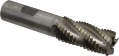 Interstate - 7/8" Diam, Coarse Pitch, 1-7/8" LOC, 5 Flute Cobalt Roughing Square End Mill - Uncoated, 4-1/8" OAL, 3/4" Shank Diam, Single End - Eagle Tool & Supply