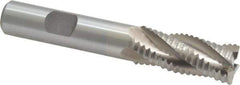 Interstate - 9/16" Diam, Coarse Pitch, 1-3/8" LOC, 4 Flute Cobalt Roughing Square End Mill - Uncoated, 3-3/8" OAL, 1/2" Shank Diam, Single End - Eagle Tool & Supply